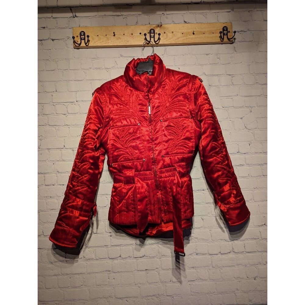 Spiegel metallic red puffer coat size 8 *